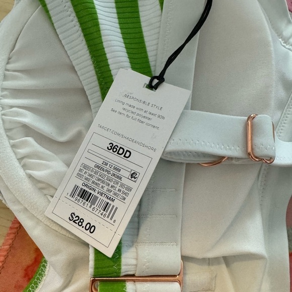 Shade and Shore Underwire Ribbed One Shoulder Bikini Top NWT - Picture 6 of 6